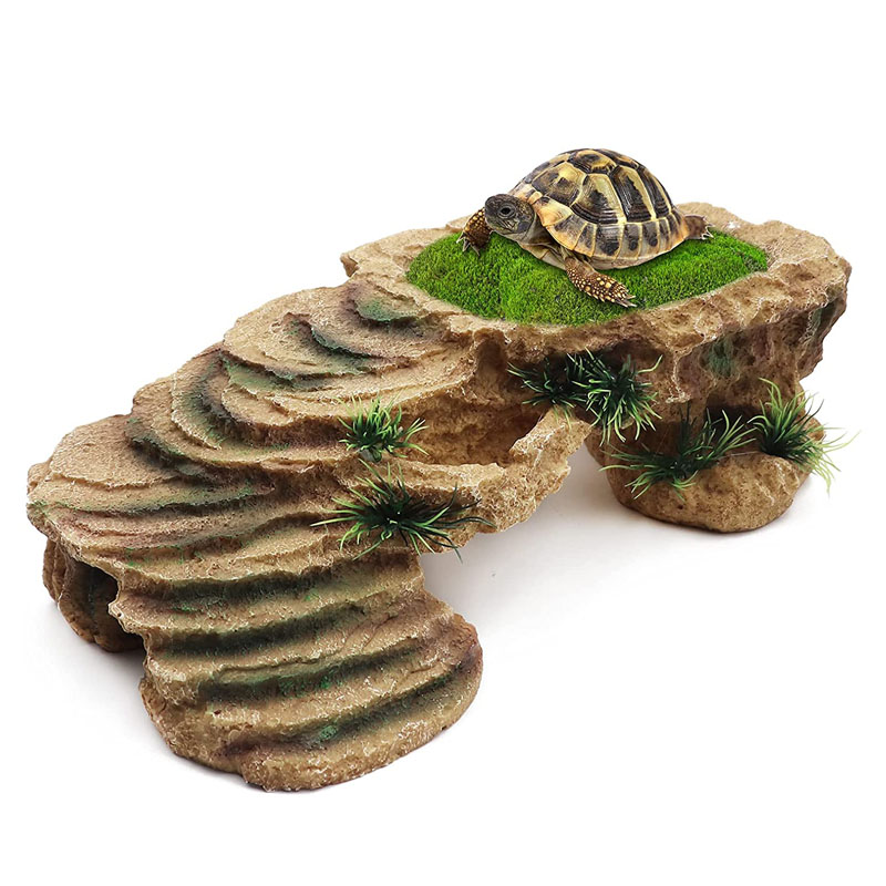 Aquarium Marine Rock - Penyu Basking Platform Kura-kura Resin Dermaga