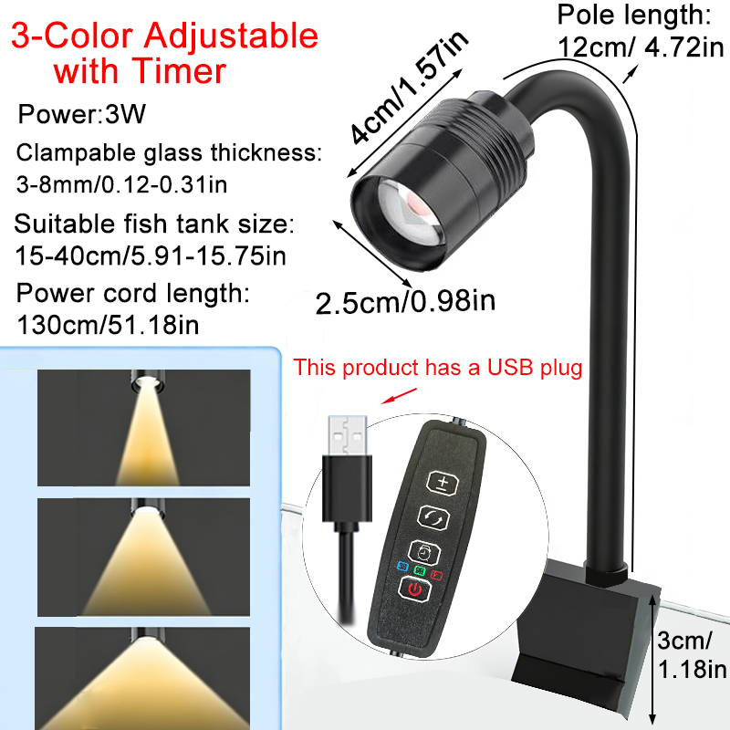 Lampu LED Akuarium 3W Amerika  - Aquarium Marine Light ulasan dan harga