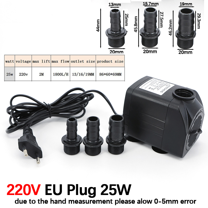 AC 220V 16W 25W Pompa Air Subm - Marine Aquarium Nano ulasan dan harga